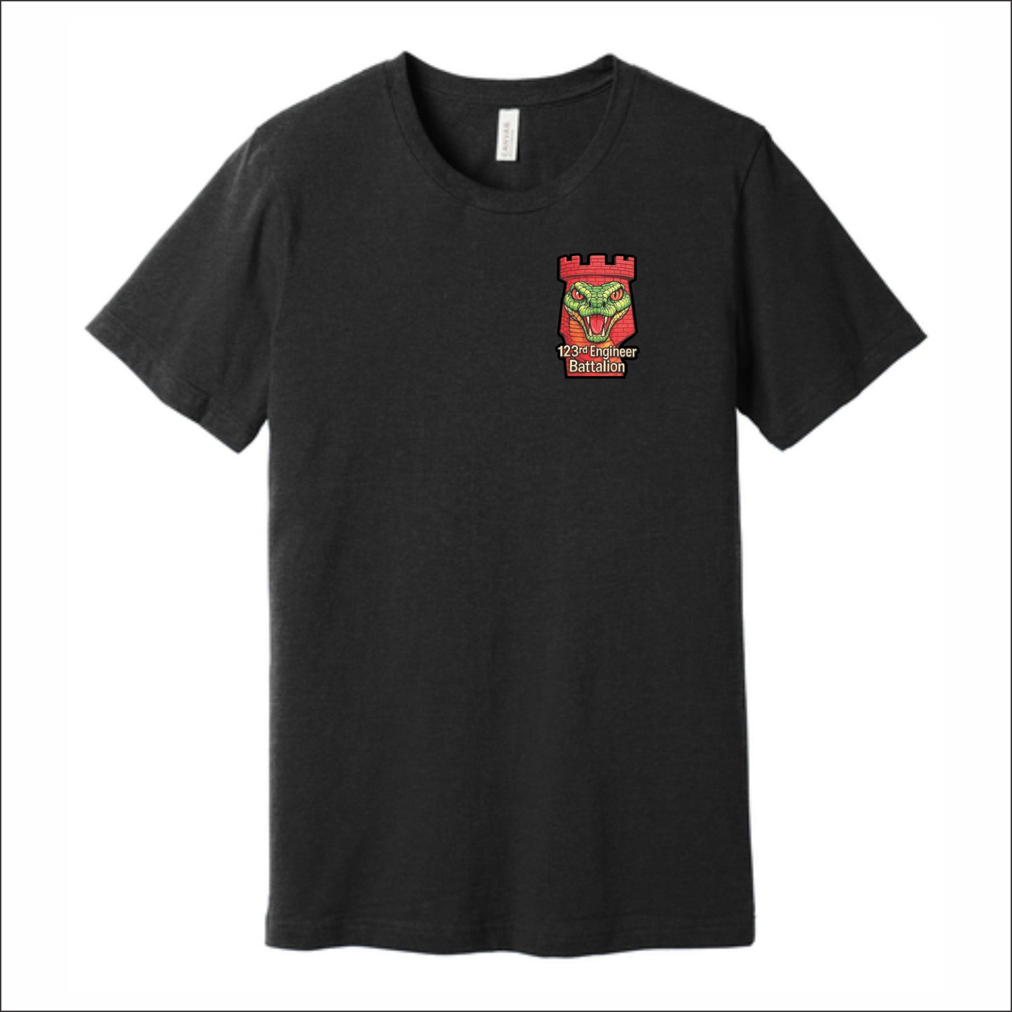 123rd Engineer Battalion Heathered Soft Jersey Short Sleeve T-shirt - Design B