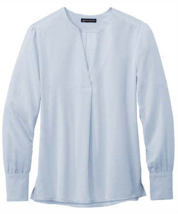 ALL Ladies Open-Neck Satin Blouse