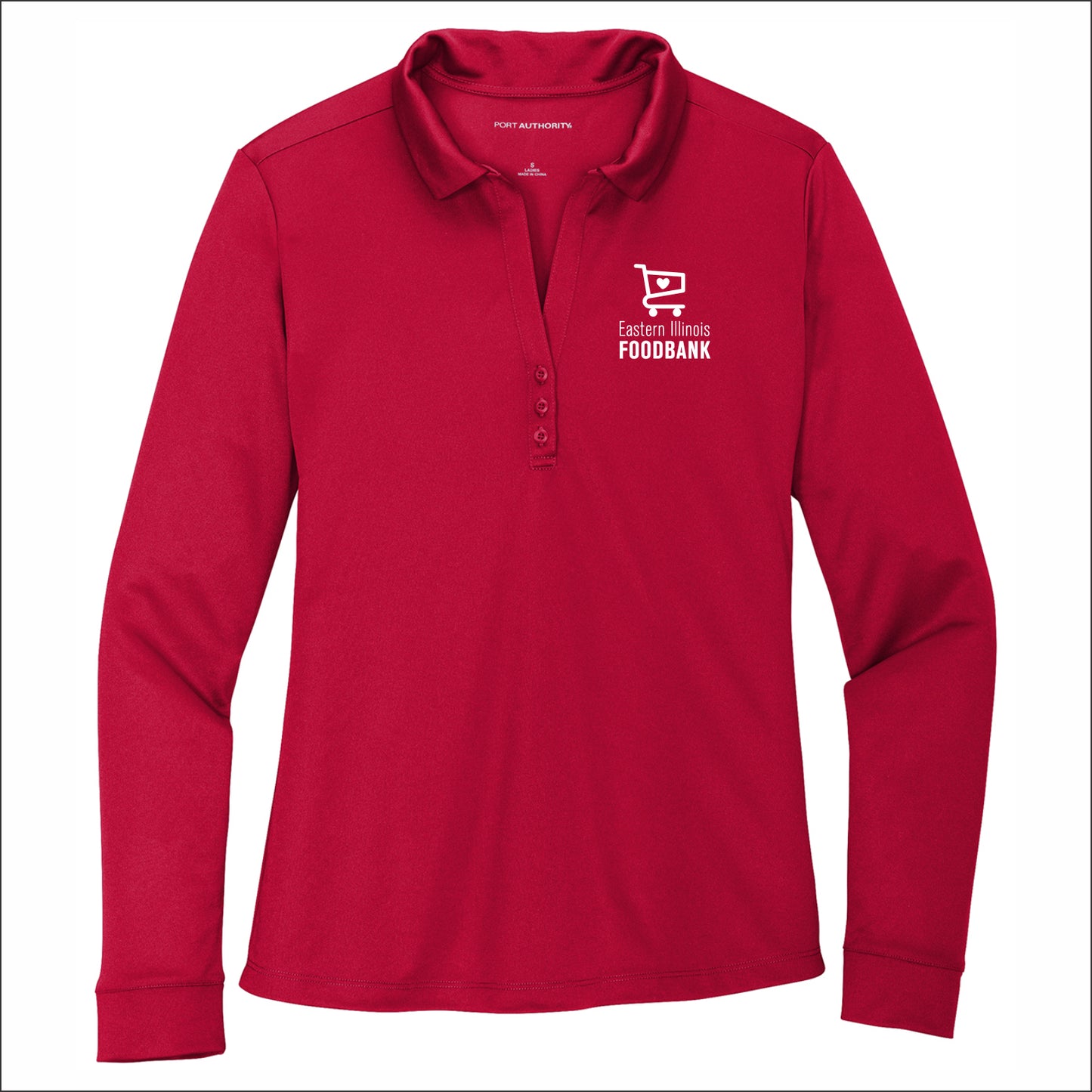 Eastern IL Food Bank Ladies Performance Long Sleeve Polo Shirt