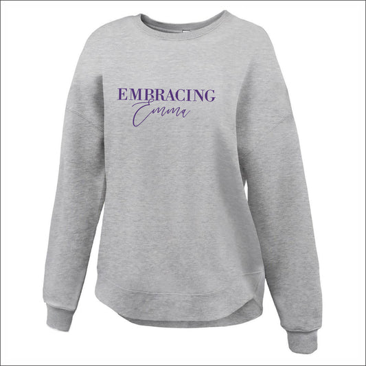 Embracing Emma Ladies Curve Bottom Soft Sponge Crewneck - Design D