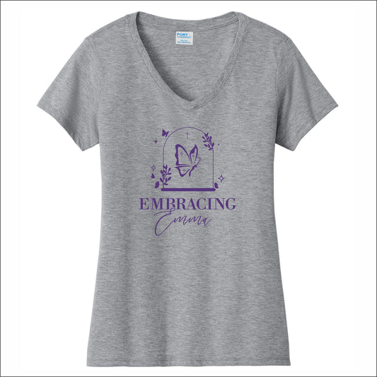 Embracing Emma Ladies Fan Favorite V-Neck Tee - Design B