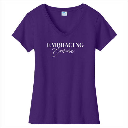 Embracing Emma Ladies Fan Favorite V-Neck Tee - Design C