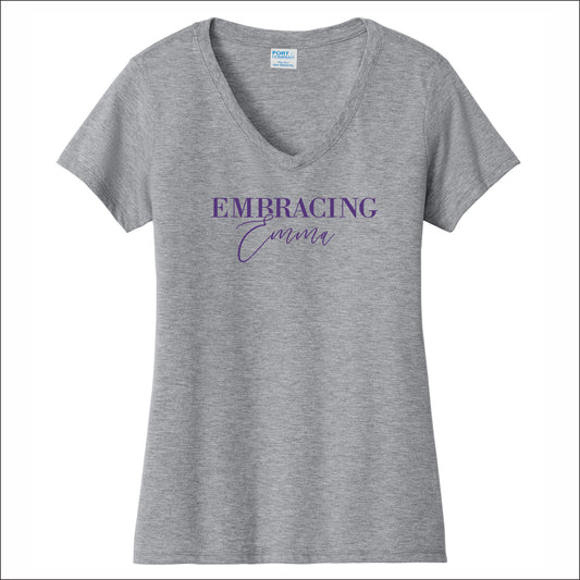 Embracing Emma Ladies Fan Favorite V-Neck Tee - Design D