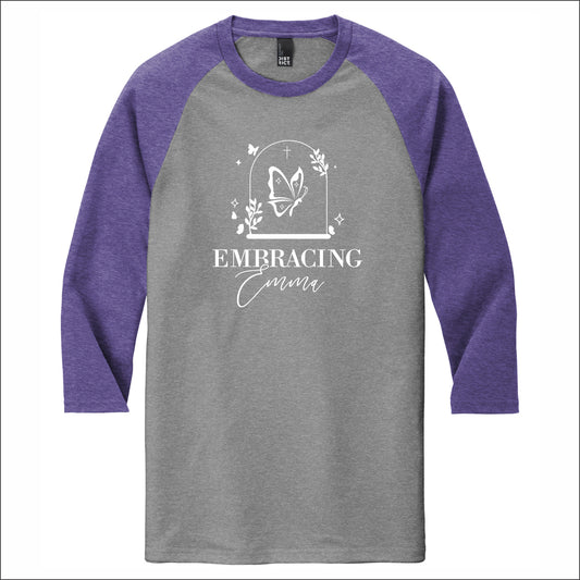 Embracing Emma Tri-Blend 3/4 Sleeve Raglan Tee - Design A