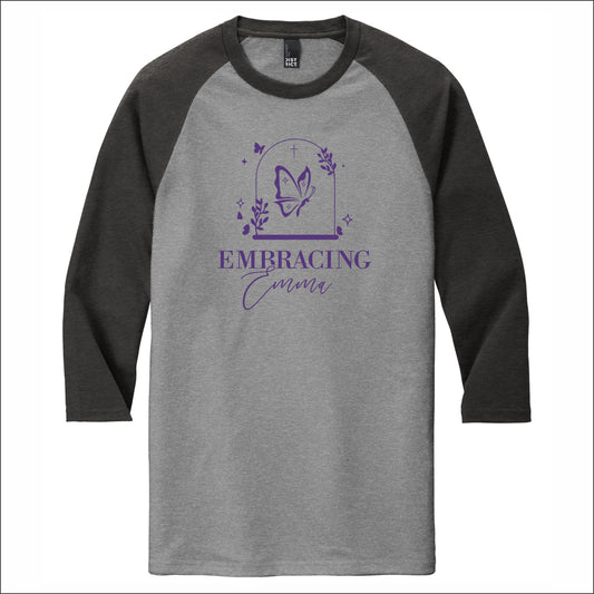 Embracing Emma Tri-Blend 3/4 Sleeve Raglan Tee - Design B