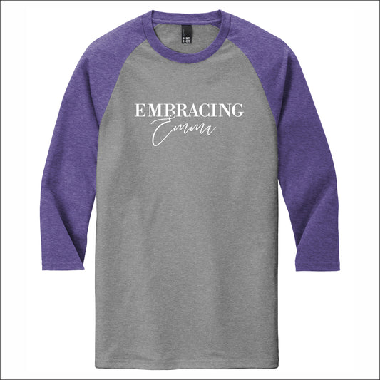 Embracing Emma Tri-Blend 3/4 Sleeve Raglan Tee - Design C