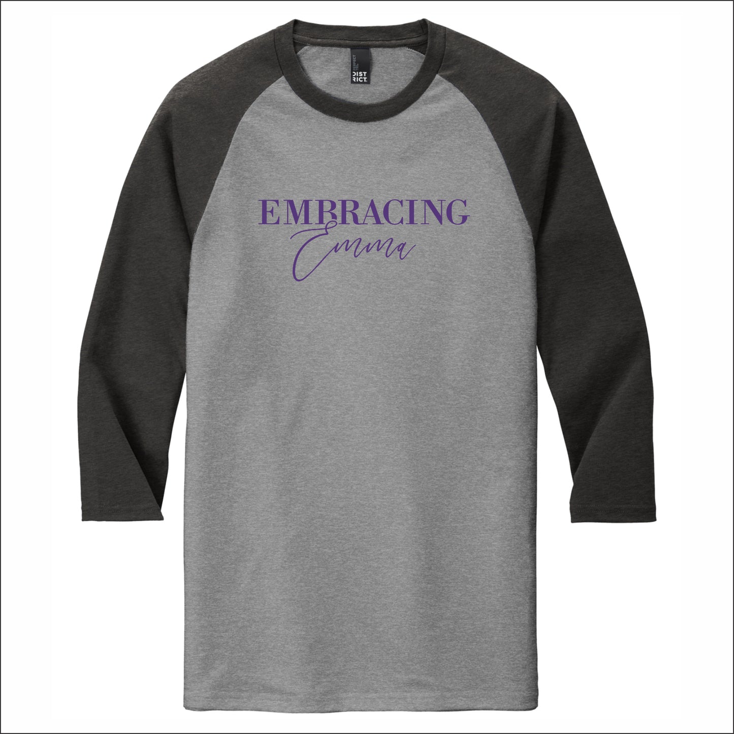 Embracing Emma Tri-Blend 3/4 Sleeve Raglan Tee - Design D
