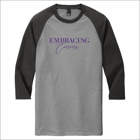 Embracing Emma Tri-Blend 3/4 Sleeve Raglan Tee - Design D