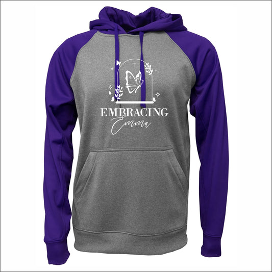 Embracing Emma Performance Raglan Colorblock Hooded Sweatshirt - Design A