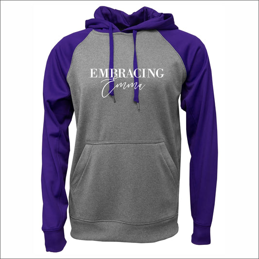Embracing Emma Performance Raglan Colorblock Hooded Sweatshirt - Design C