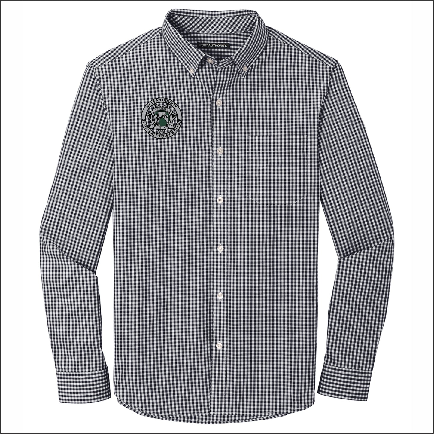 McLean Co State's Attorney Broadcloth Gingham Button Down Shirt