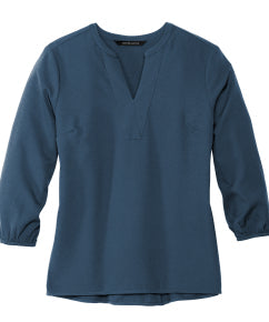 ALL Ladies Stretch Crepe 3/4 Sleeve Blouse