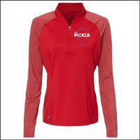 The Picklr Ladies Adidas Shoulder Stripe 1/4 Zip Sweater