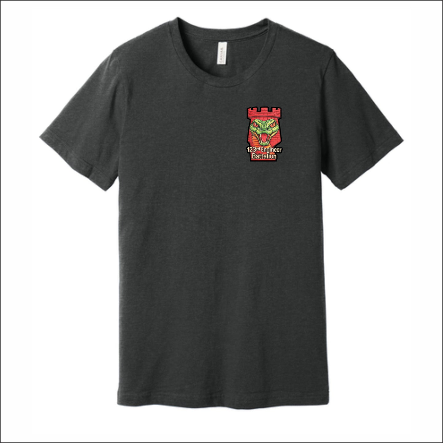 123rd Engineer Battalion Heathered Soft Jersey Short Sleeve T-shirt - Design B