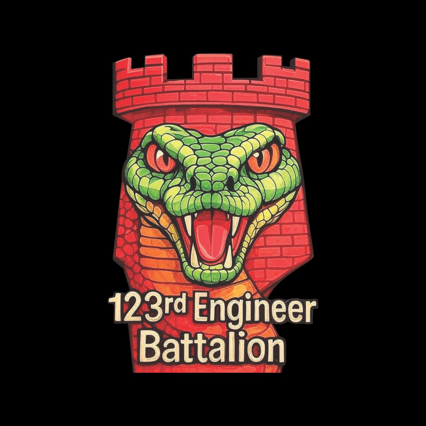 123rd Engineer Battalion NIKE Dri-Fit Performance T-shirt - Design A