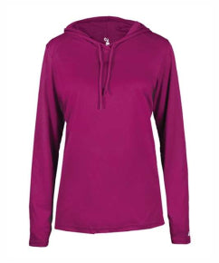 ALL Ladies Bcore Long Slv Hooded T