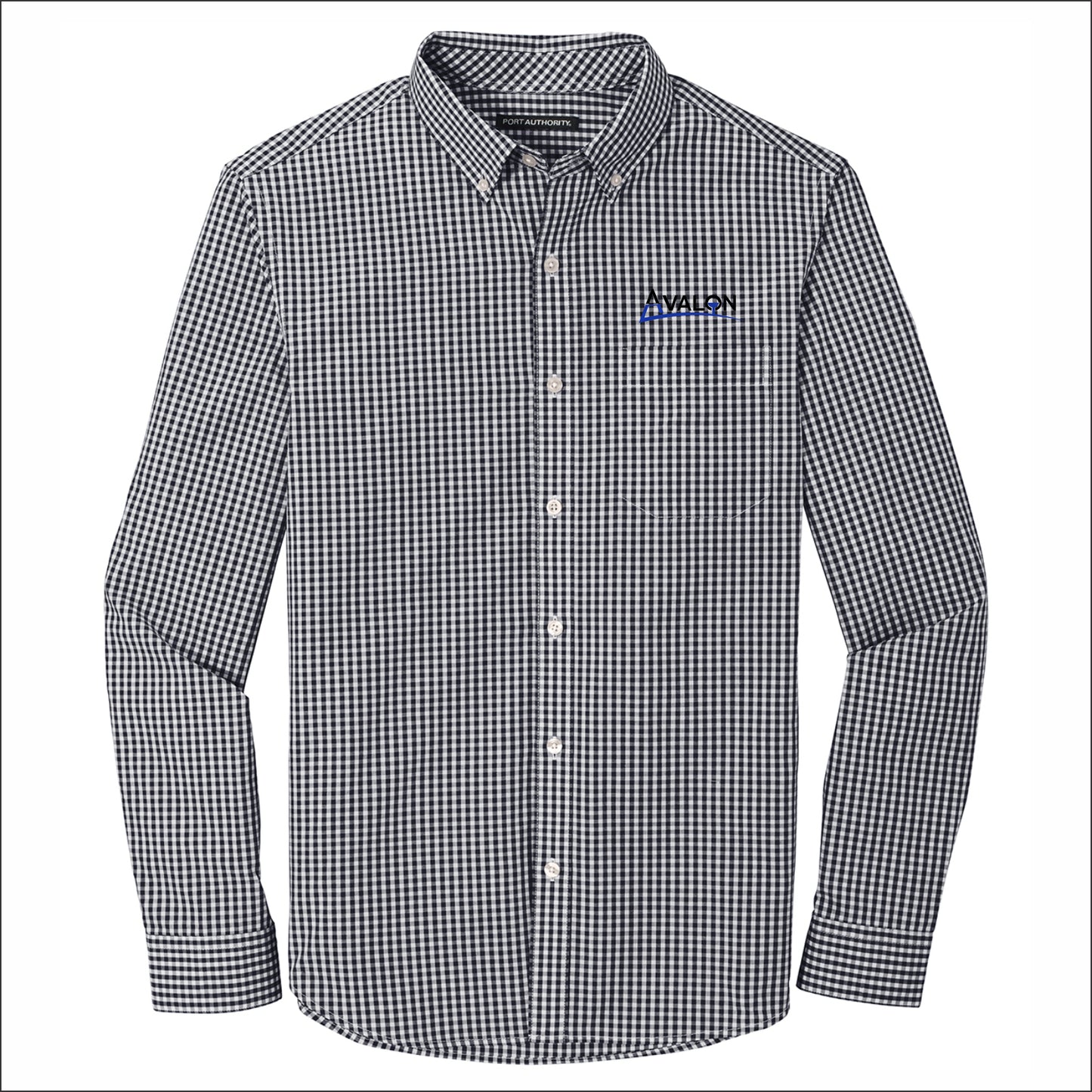 Avalon Broadcloth Gingham Long Sleeve Button Down Shirt