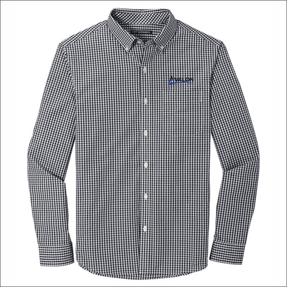 Avalon Broadcloth Gingham Long Sleeve Button Down Shirt