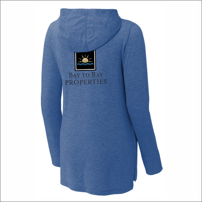 Bay to Bay Properties Ladies Tri-Blend Wicking Hooded Long Sleeve Hoodie T