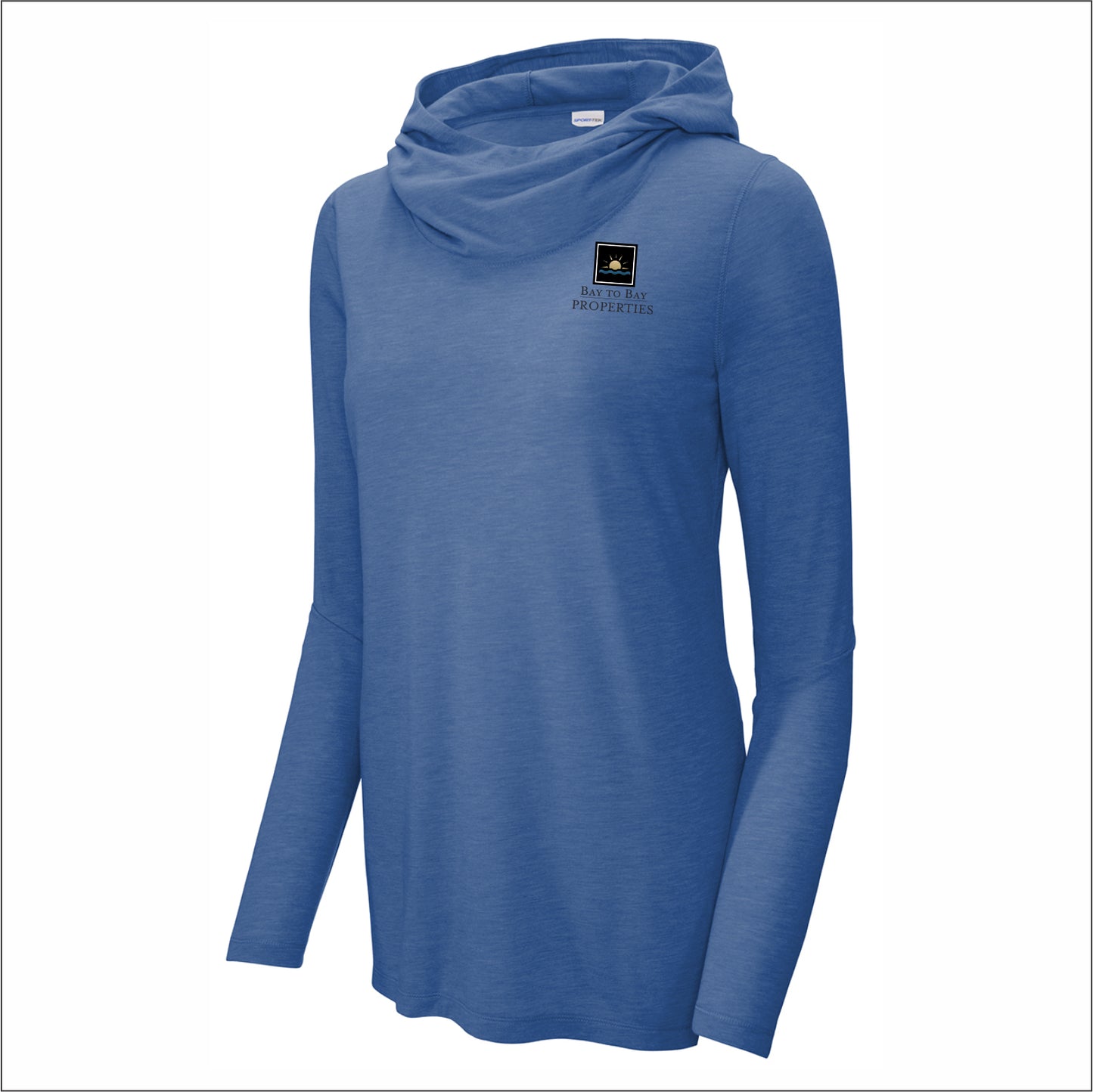 Bay to Bay Properties Ladies Tri-Blend Wicking Hooded Long Sleeve Hoodie T