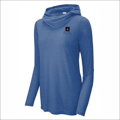 Bay to Bay Properties Ladies Tri-Blend Wicking Hooded Long Sleeve Hoodie T