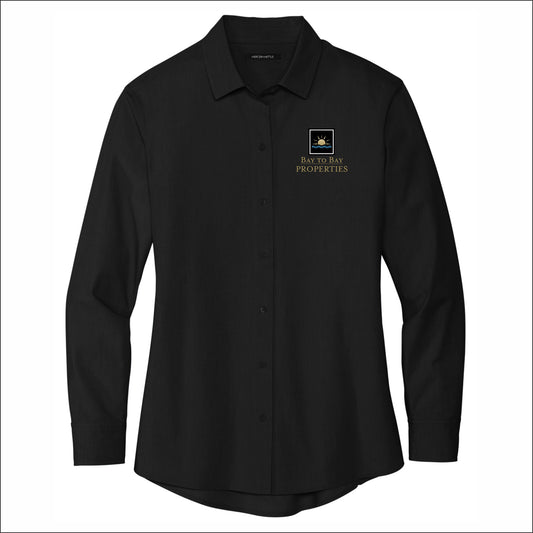 Bay to Bay Properties Ladies Long Sleeve Stretch Woven Shirt