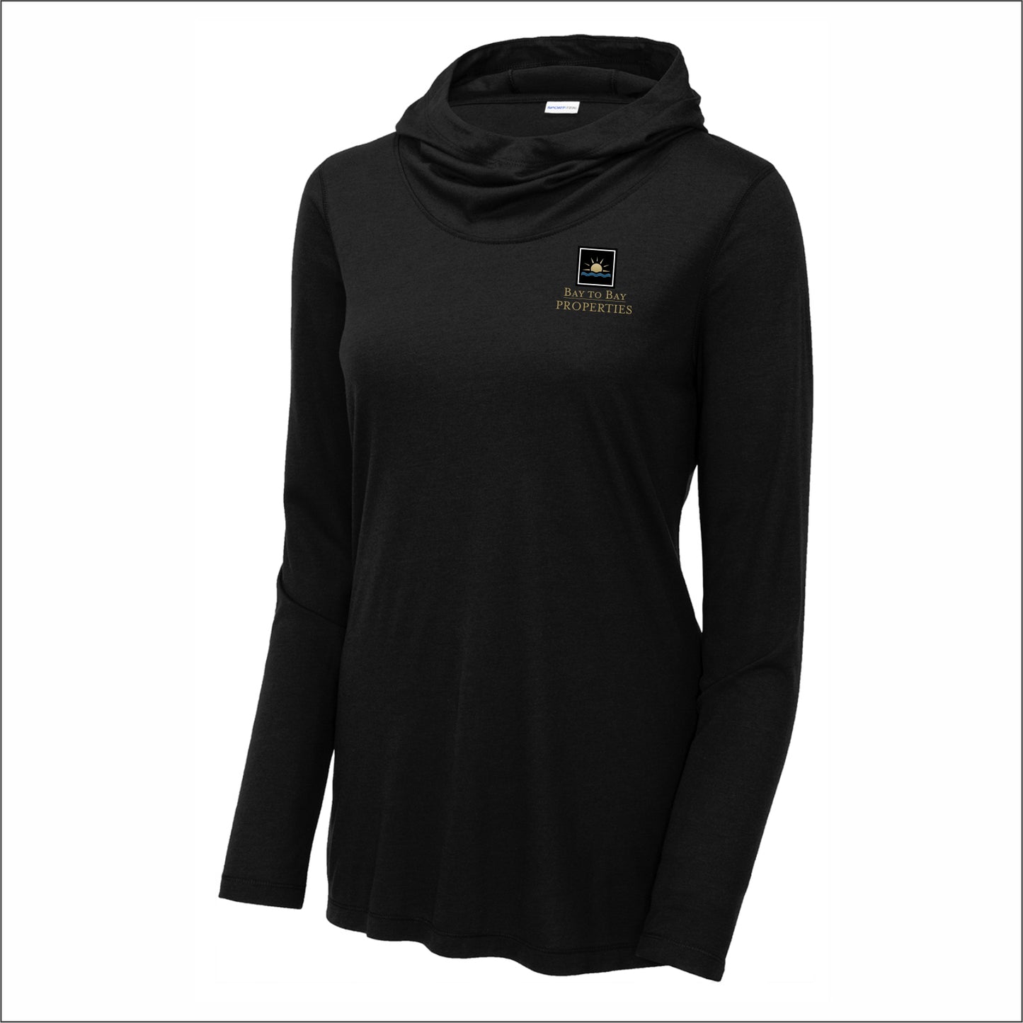 Bay to Bay Properties Ladies Tri-Blend Wicking Hooded Long Sleeve Hoodie T