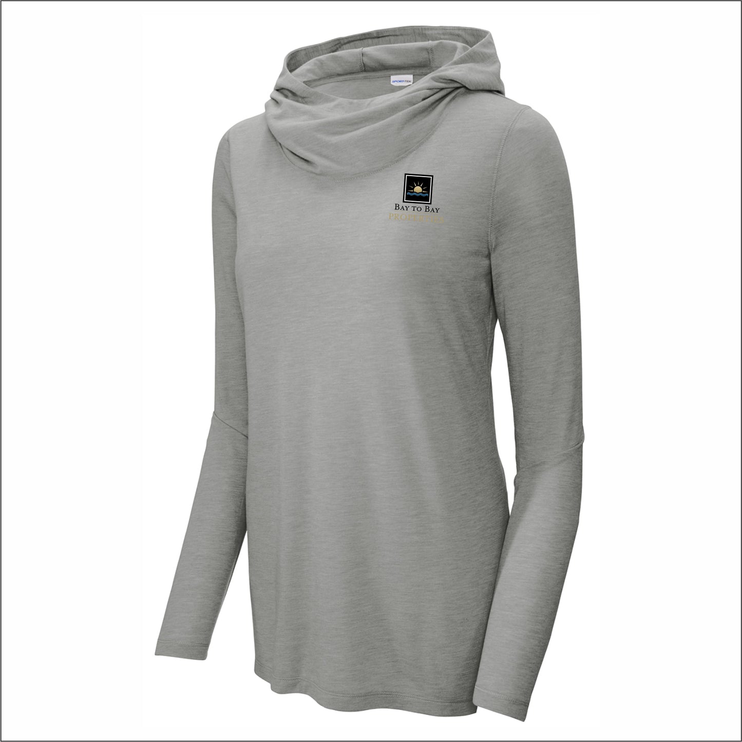 Bay to Bay Properties Ladies Tri-Blend Wicking Hooded Long Sleeve Hoodie T