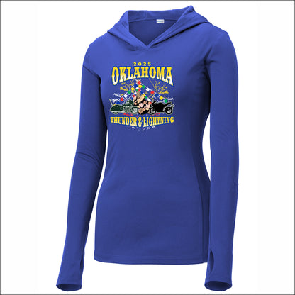 CMA Oklahoma Ladies Long Sleeve Performance Hooded Pullover T-shirt