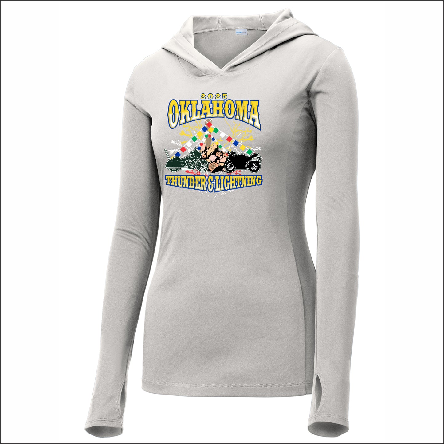 CMA Oklahoma Ladies Long Sleeve Performance Hooded Pullover T-shirt