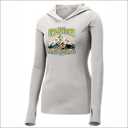 CMA Oklahoma Ladies Long Sleeve Performance Hooded Pullover T-shirt