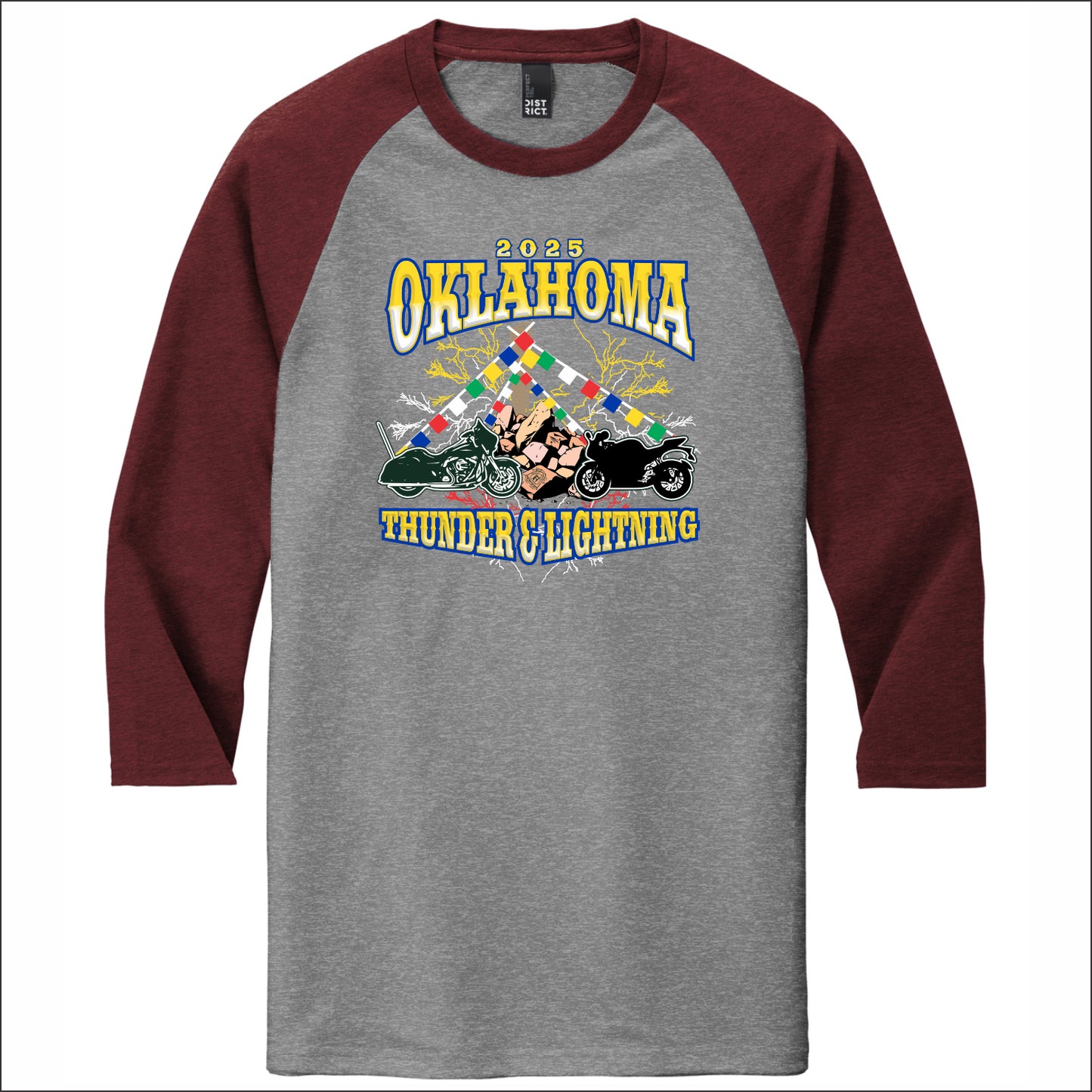 CMA Oklahoma Tri-Blend 3/4 Sleeve Raglan Tee