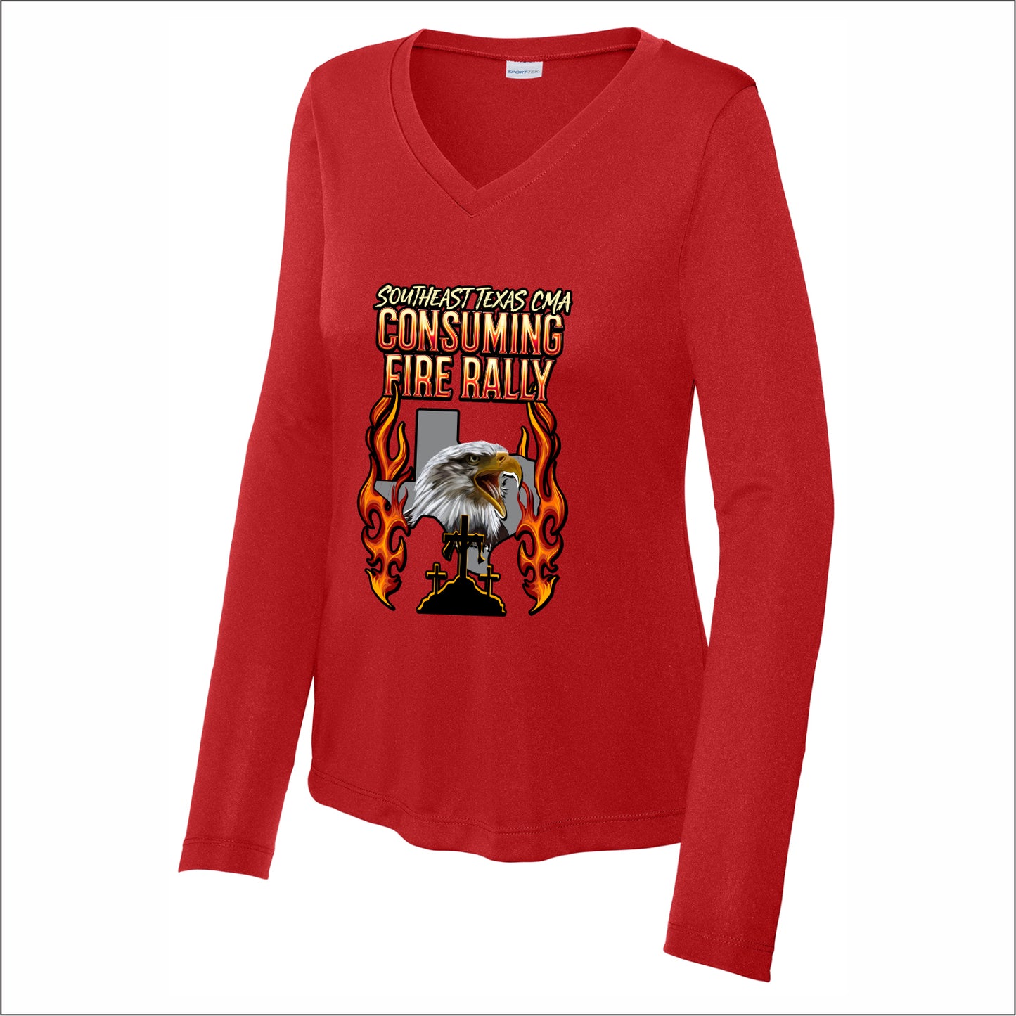 CMA SE TX Ladies Long Sleeve V-Neck Performance T-shirt