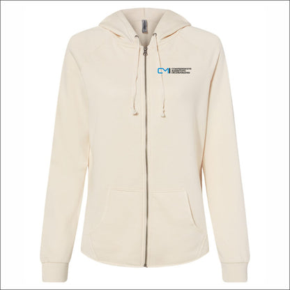 CMI Ladies Wave Wash Full-Zip Hooded Sweatshirt