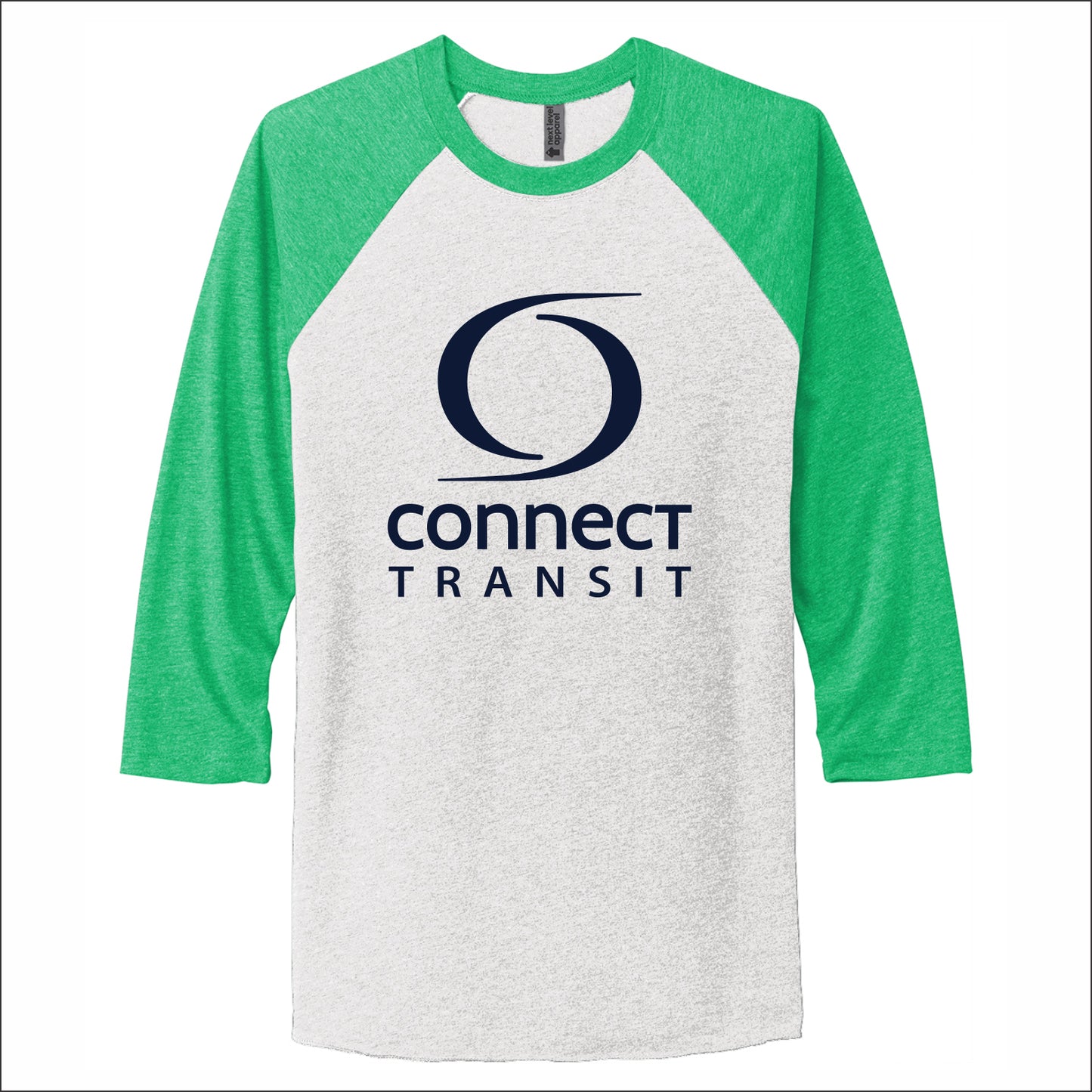 Connect Transit Next Level Apparel Adult Tri-Blend 3/4-Sleeve Raglan Tee
