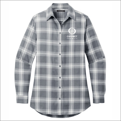 Connect Transit Ladies Plaid Flannel Tunic