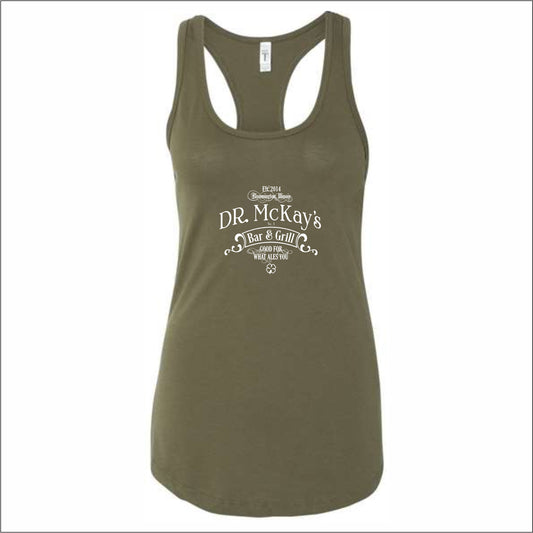 DR McKay’s Bar Ladies Ideal Racerback Tank - Design B