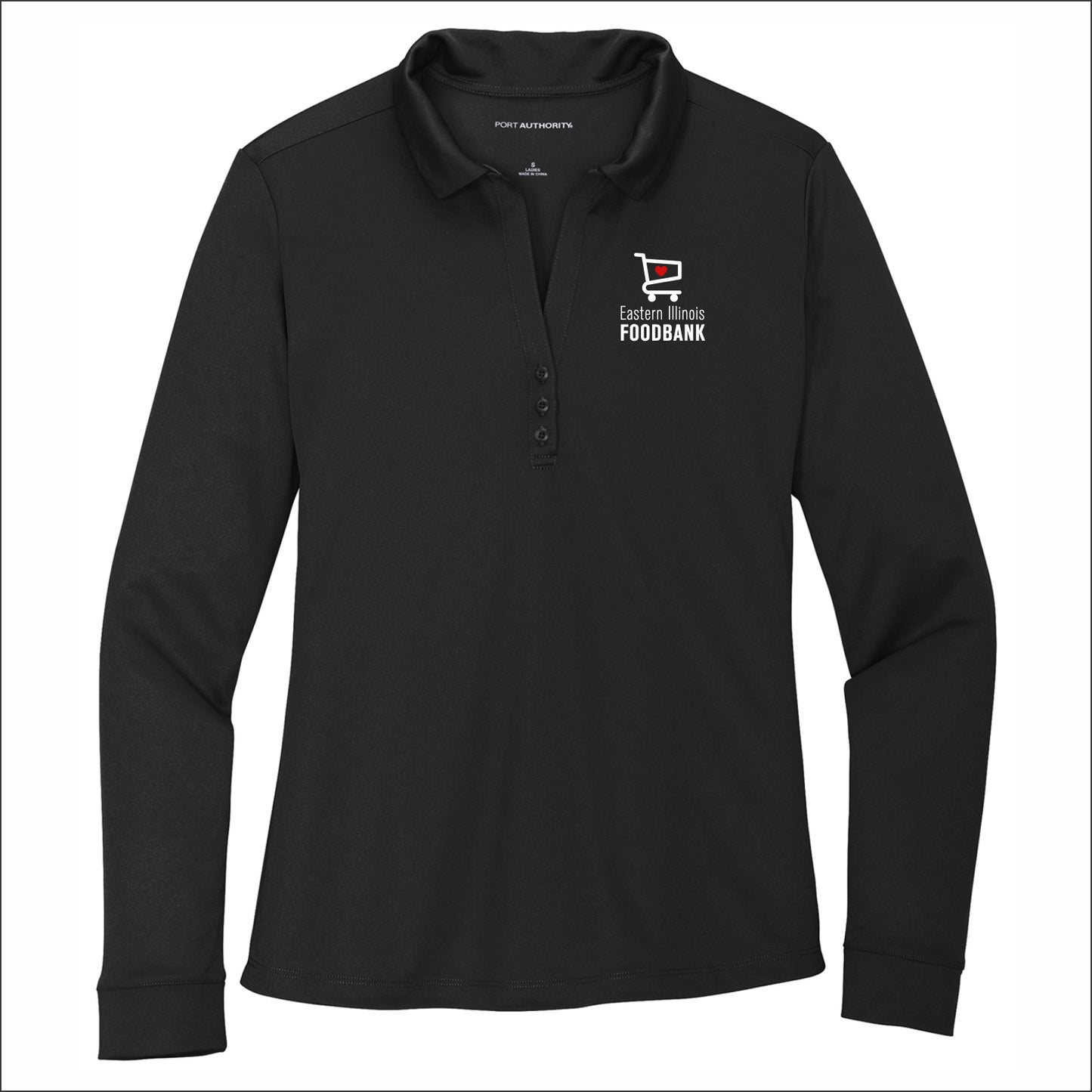 Eastern IL Food Bank Ladies Performance Long Sleeve Polo Shirt