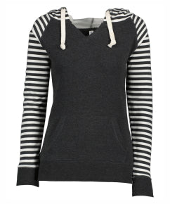ALL Ladies Stripe Chalk Hooded Sweatshirt
