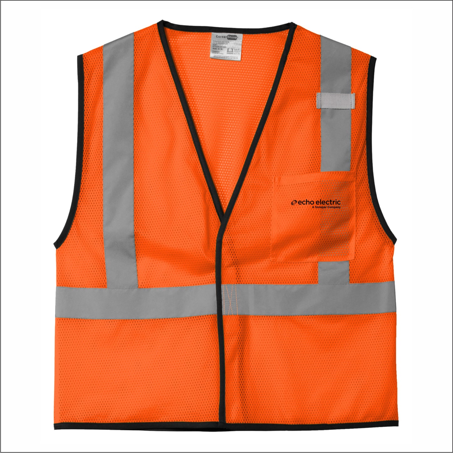 Echo Electric W&D ANSI 107 Class 2 Economy Mesh One-Pocket Vest