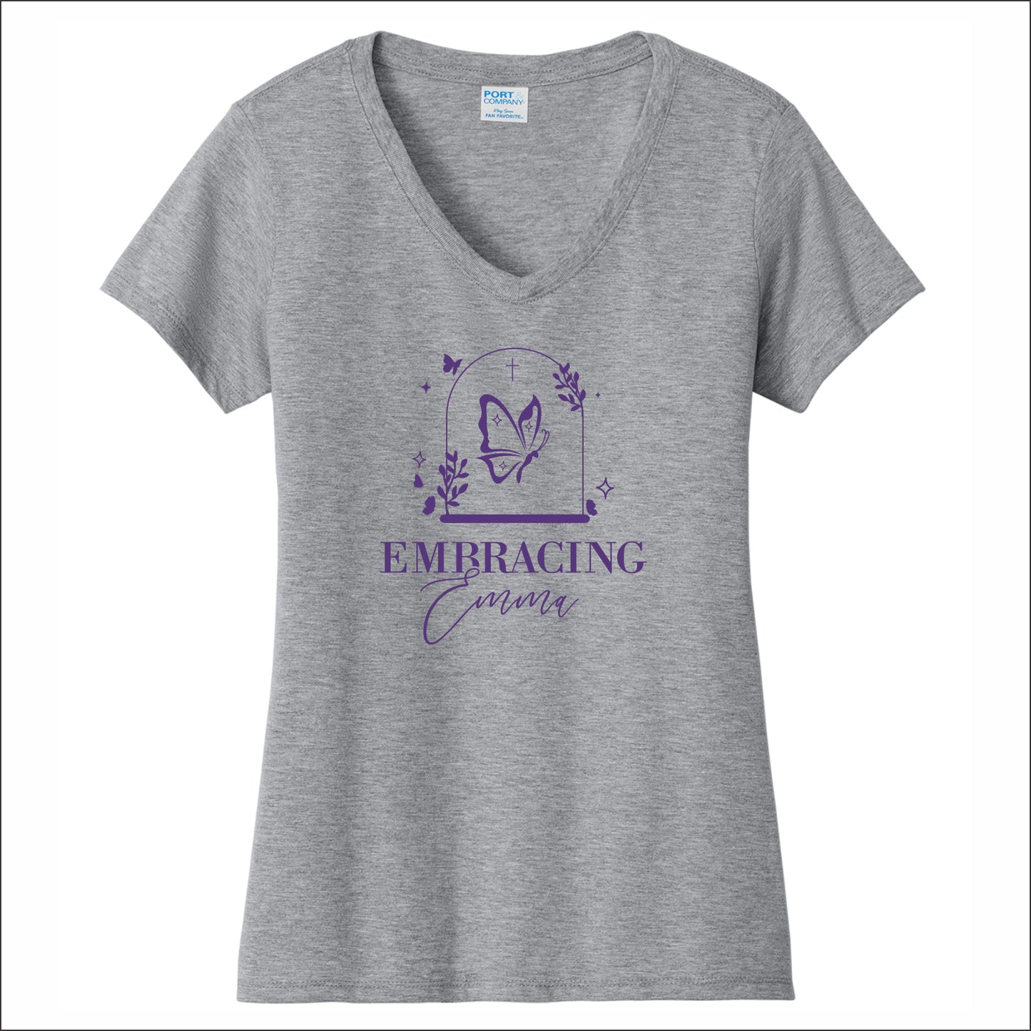 Embracing Emma Ladies Fan Favorite V-Neck Tee - Design B