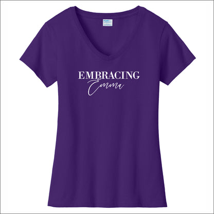 Embracing Emma Ladies Fan Favorite V-Neck Tee - Design C