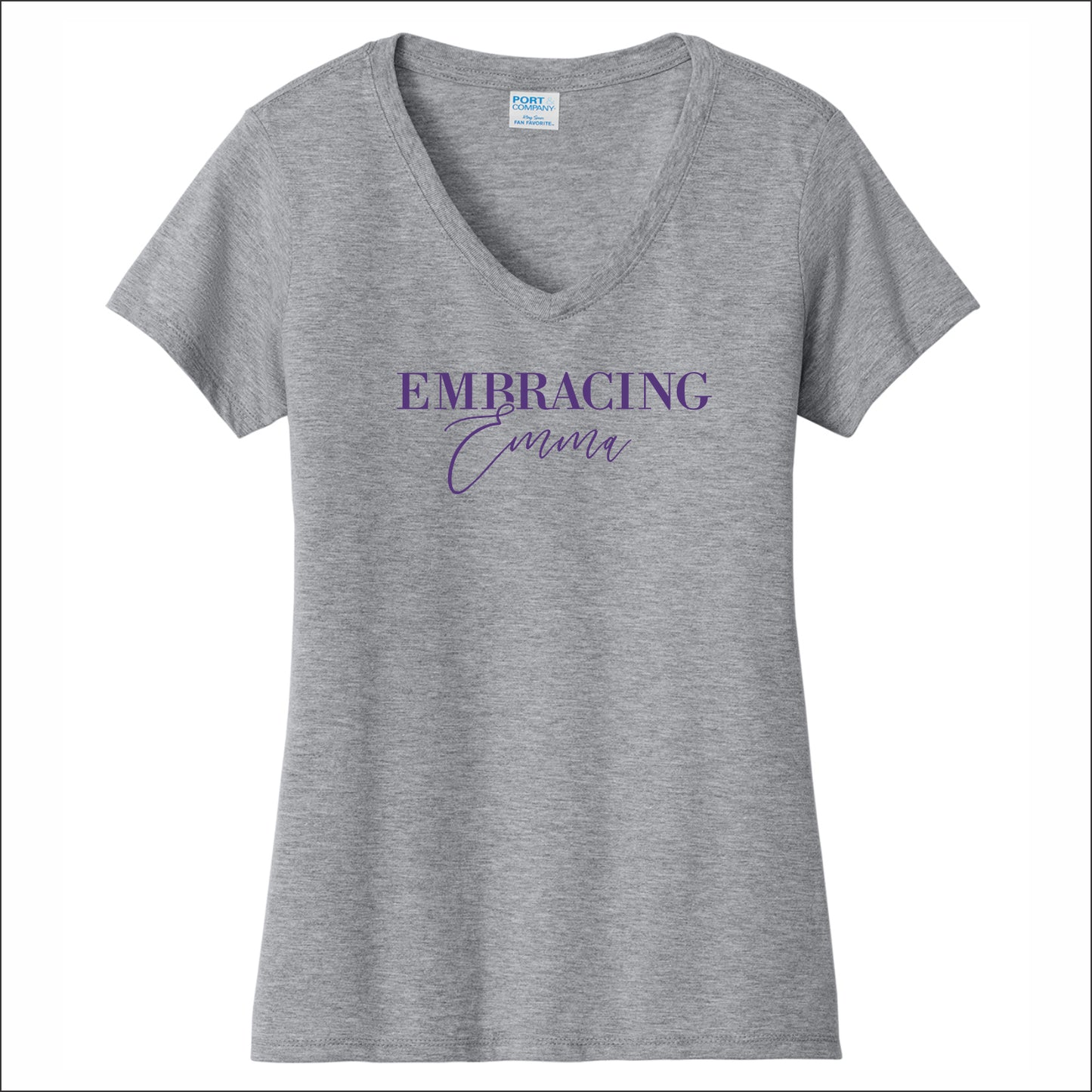 Embracing Emma Ladies Fan Favorite V-Neck Tee - Design D