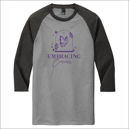 Embracing Emma Tri-Blend 3/4 Sleeve Raglan Tee - Design B