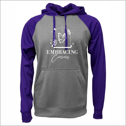 Embracing Emma Performance Raglan Colorblock Hooded Sweatshirt - Design A