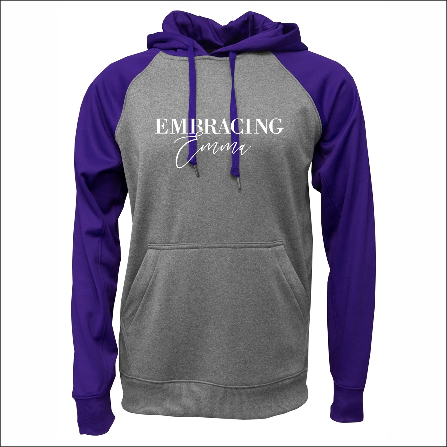Embracing Emma Performance Raglan Colorblock Hooded Sweatshirt - Design C