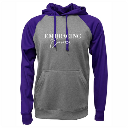 Embracing Emma Performance Raglan Colorblock Hooded Sweatshirt - Design C
