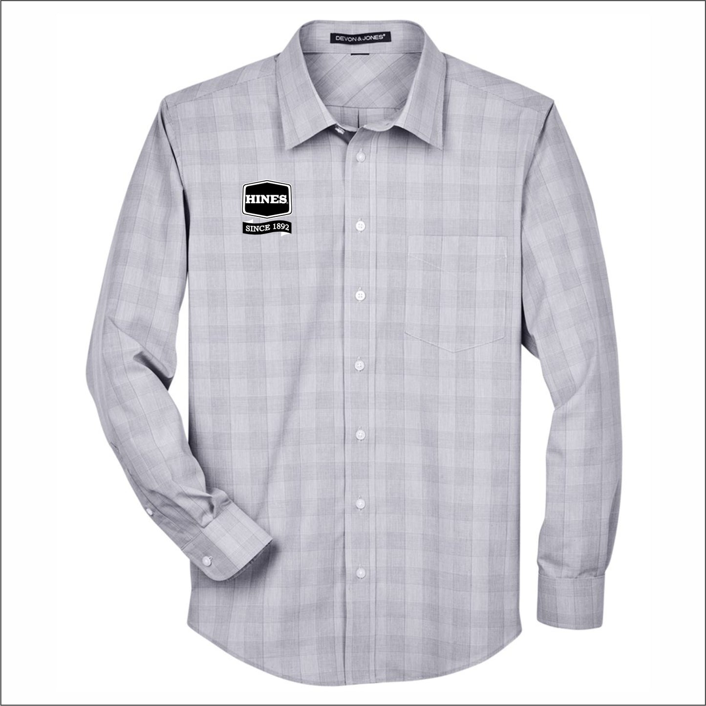 Hines Supply Crown Collection Glen Plaid Woven Dress Shirt