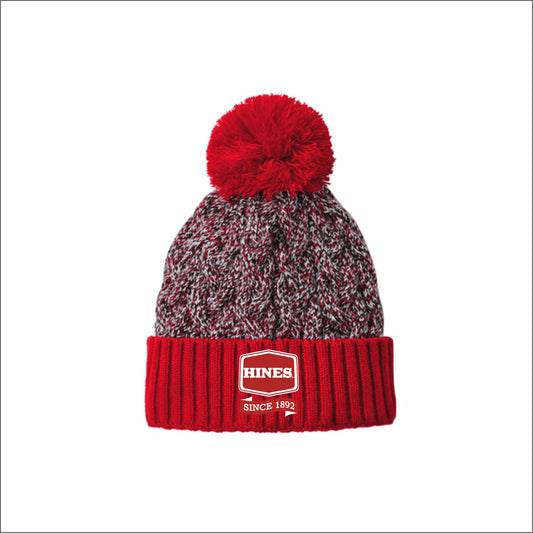 Hines Supply Marled Knit Pom Beanie