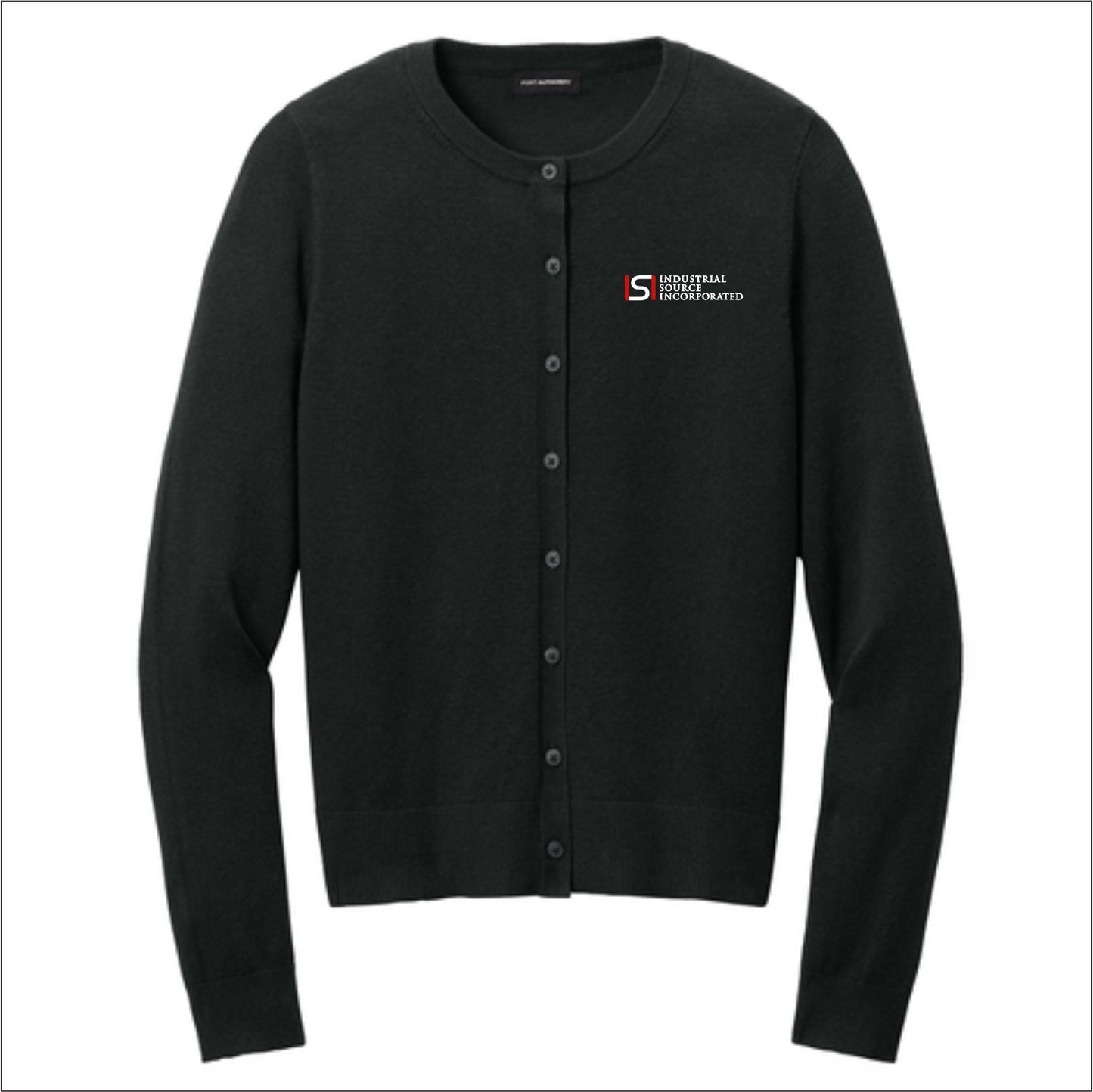 Industrial Source Inc Ladies Easy Care Crewneck Cardigan Sweater